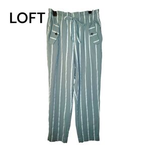 LOFT High Rise Straight Pants, Pull On Pants, Paperbag Pants, M, EUC